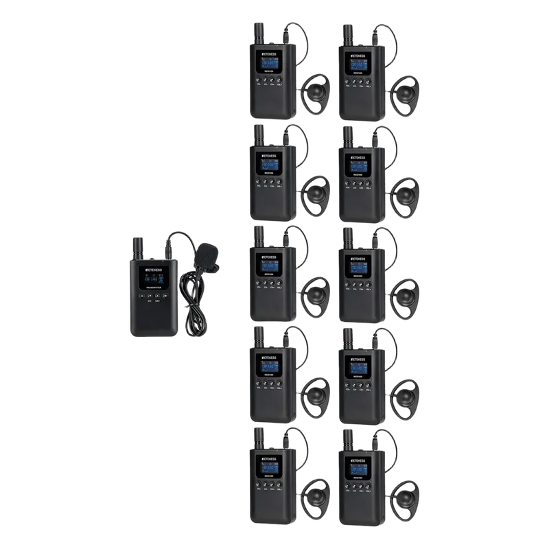 Kit para guía turístico de 1 transmisor y 10 receptores RETEKESS TT125