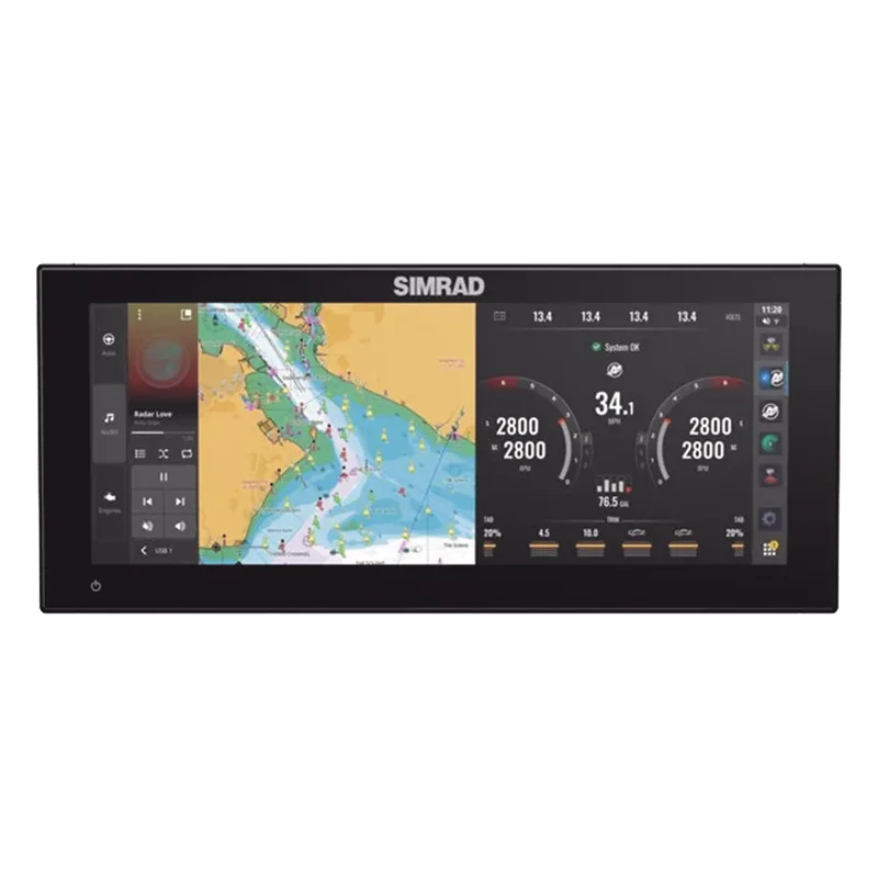 Pantalla Ultrawide NSX ULTRAWIDE de 12 pulgadas / Pantalla SolarMAX™ IPS HD / Integración con Mercury® y CZone® / Sonar Active Imaging™ / Compatibilidad con C-MAP® X-Gen Charts / NMEA 2000® / Ethernet y USB SIMRAD 000-16215-001