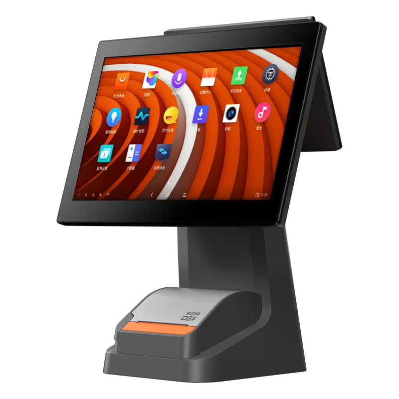 Terminal POS de Escritorio / Pantalla 15.6" Full HD (1920x1080) / Impresora Térmica 80mm 250mm/s / Android OS / 4GB RAM + 64GB / WiFi Dual Band SUNMI D2SPLUS