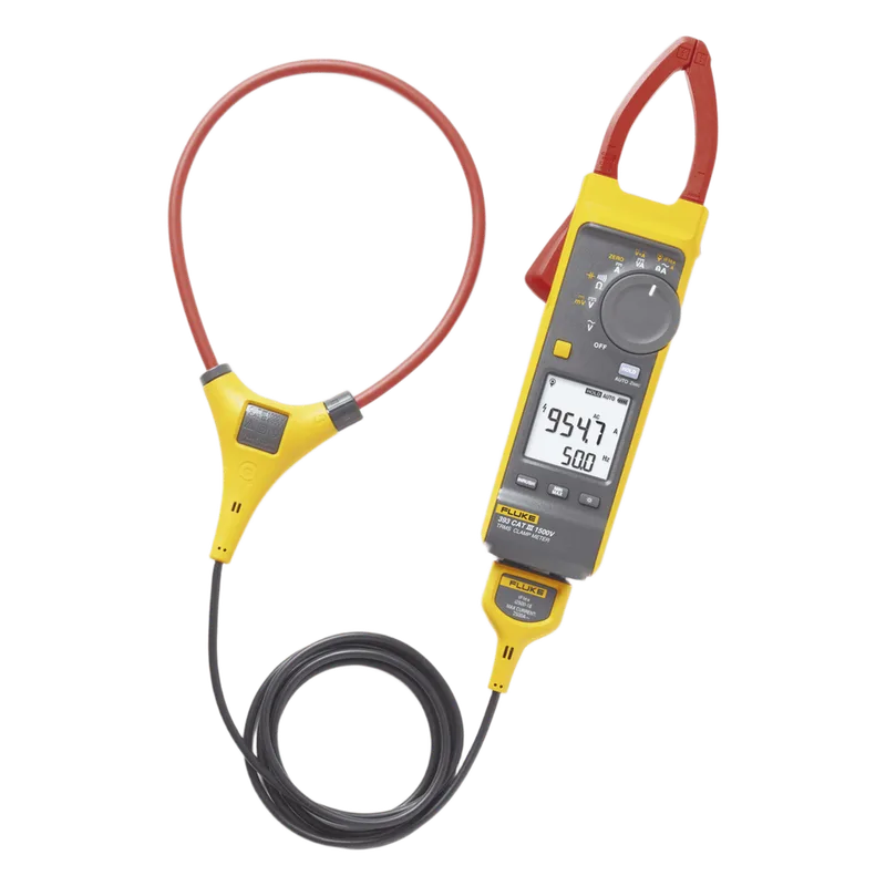 Pinza Amperimétrica de Corriente CC/CA de Verdadero Valor Eficaz con iFlex CAT III 1500 V. Ideal para Sistemas Solares, Eólicos, Baterías, Inversor, etc. Con Certificado de Calibración FLUKE FLUKE-393FC/CAL