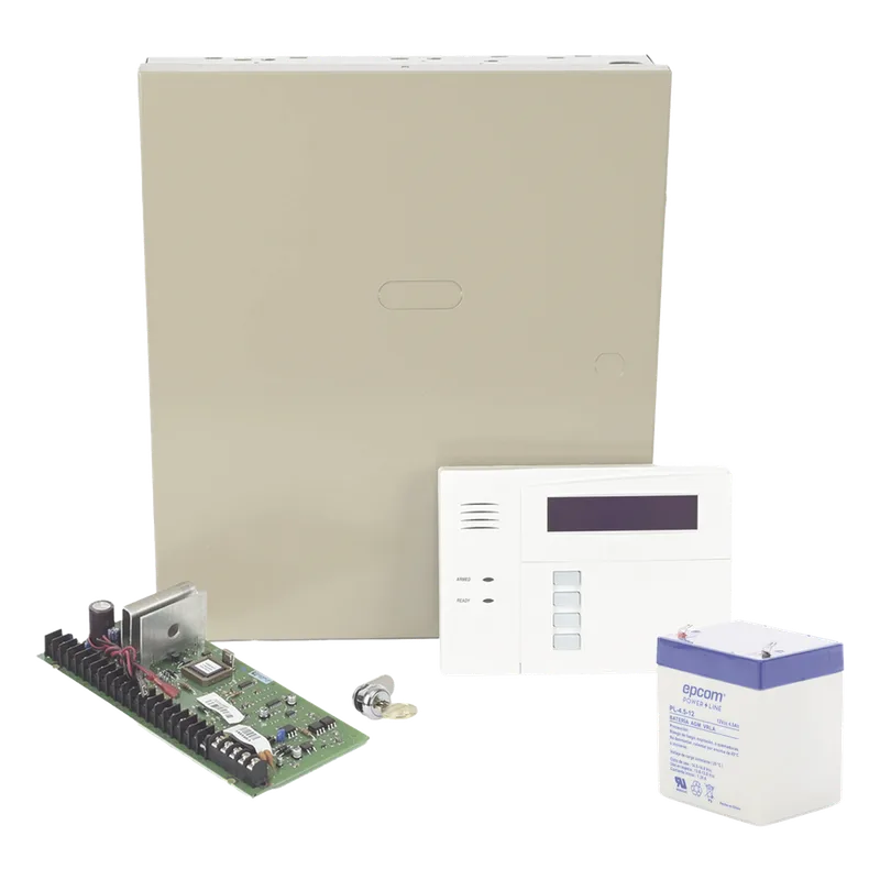 Kit de panel de alarma híbrido de hasta 48 zonas con gabinete, batería y teclado con receptor inalámbrico HONEYWELL HOME RESIDEO VISTA48LANB/6160RF