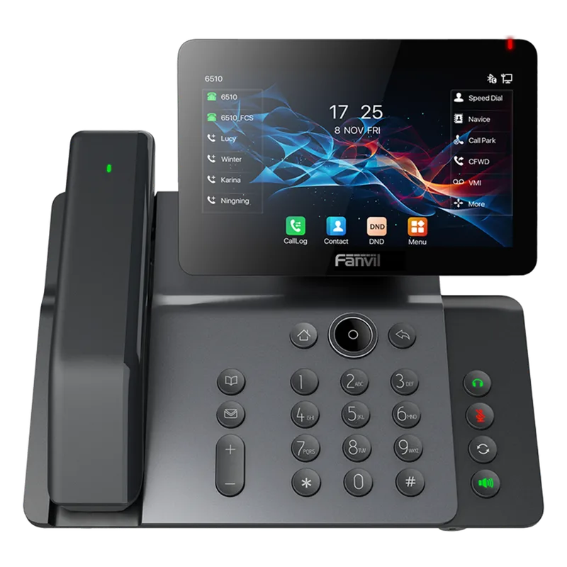 Teléfono IP / Handset Inalámbrico Bluetooth / 20 Líneas SIP / Pantalla IPS Táctil 7" HD / Conferencia 6 Vías / Puertos Gigabit / PoE 802.3af / Wi-Fi 6 / Bluetooth 5.4 / USB 2.0 FANVIL V66-PRO
