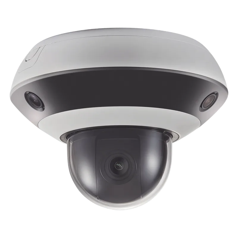Mini Domo PanoVu 2 Megapixel / 1 PTZ 4X Zoom + 3 Lentes Panorámicos 360° / H.265 / 10 mts IR / Uso en Interior / PoE+ / dWDR / Micro SD HIKVISION DS-2PT3326IZ-DE3(B)