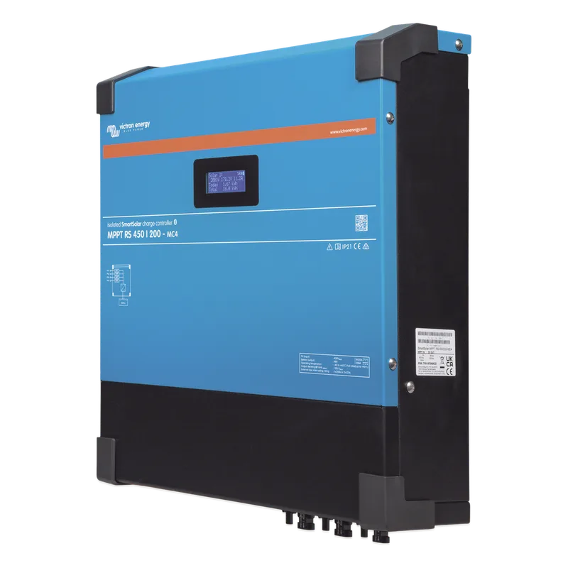 SmartSolar MPPT RS 450/200-MC4. Controlador Solar MPPT 200A, Voltaje: 48 Vcc. Para uso con Inv. Cargadores Victron VICTRON ENERGY MPPTRS450/200