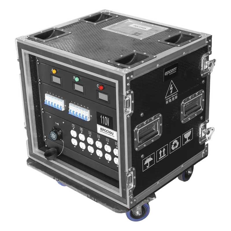 Centro de carga movil para instalaciones temporales con conexión TIPO socapex a 110v Y 220V | RACK 10U EPCOM PROAUDIO EP-CC-10U