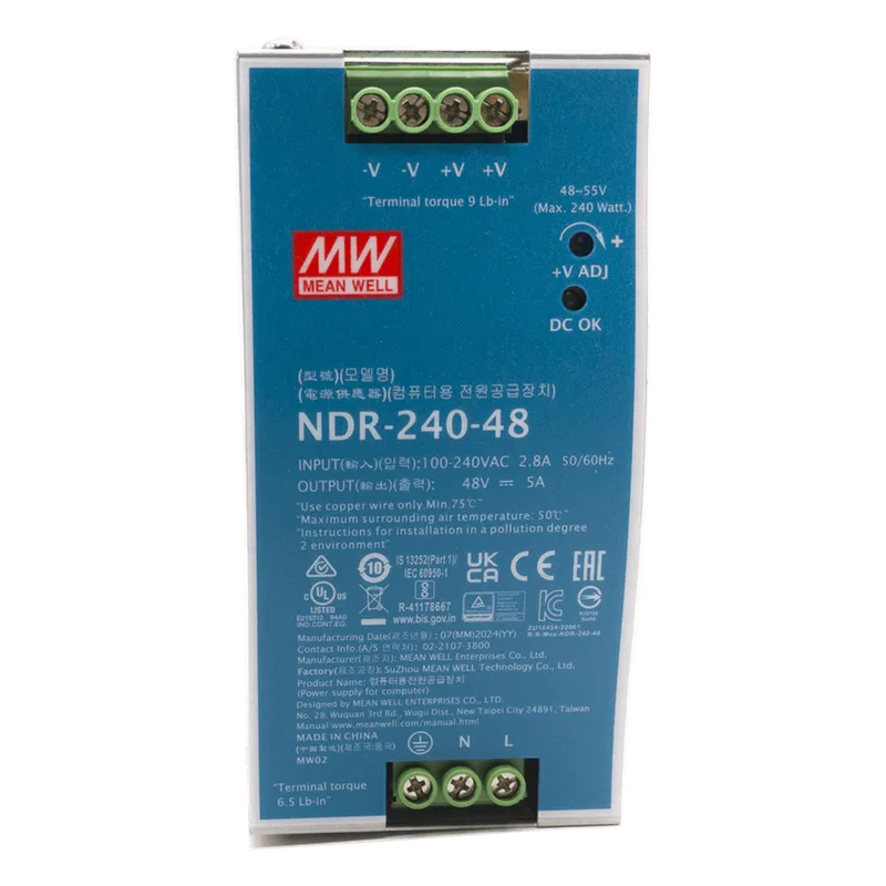 Fuente de Poder Industrial / 240 Watts / Salida 48 VCD / 5 Amp / Montaje Riel Din HIKVISION 303703681