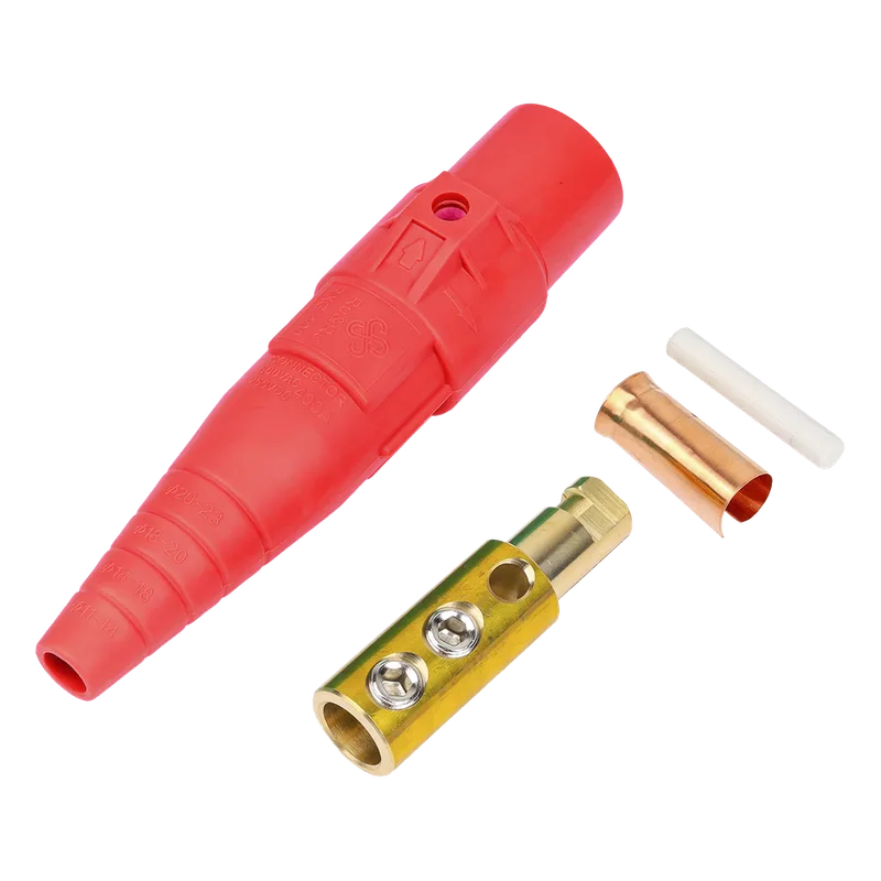 Conector Camlock Macho / 400 Amperes / 600V AC / Sección Cable 50-95 mm² / Compresión por Abrazadera / Plástico Ingeniería / Varios Colores EPCOM PROAUDIO EP-CAMLOCK-400A-M-RED