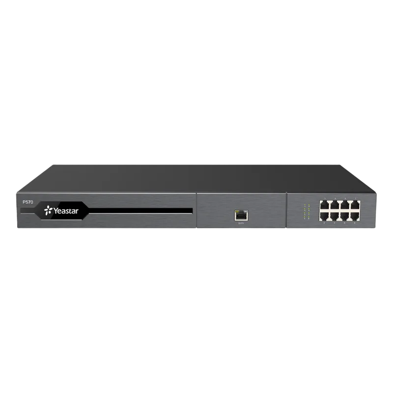 Conmutador IP PBX Enterprise Modular / 300 Extensiones Expansible a 500 / 60 Llamadas Simultáneas Expansible a 120 / Hasta 2 Puertos E1/PRI / Hot Standby / 16 Puertos FXO/FXS / Call Center y Omnicanal IA YEASTAR P570