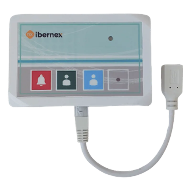 Terminal de Cama Inalámbrico / Botón de Alarma Presencia y Médico / IP54 / Material ABS Antibacteriano / RF 433MHz / 400 metros Distancia Transmisión (linea de vista)/ Alimentación 2xAAA / Protocolo POCSAG IBERNEX NX8809