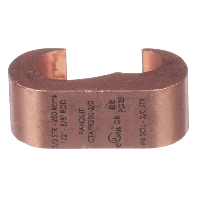 Conector de compresión a tierra de cobre Panduit CTAPR2/0-2-L, 1Pz