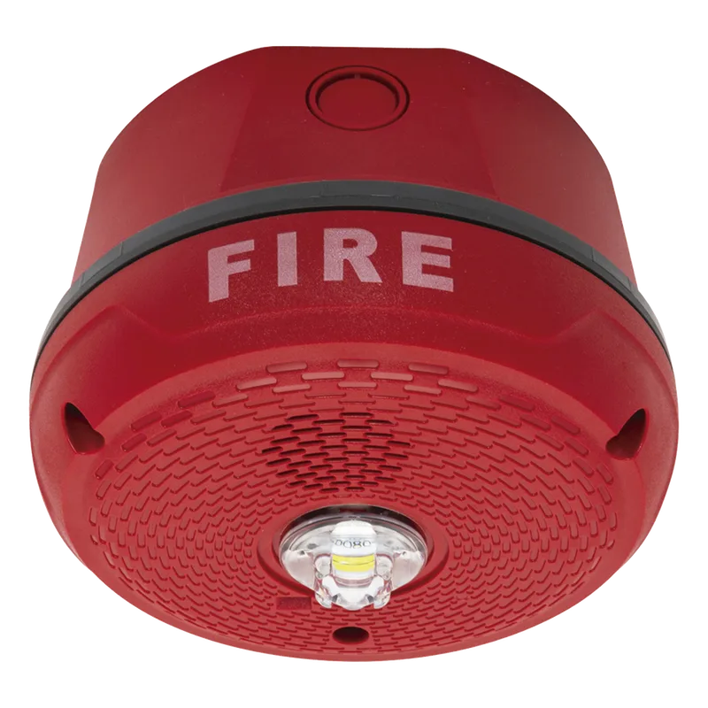 Sirena con Lámpara LED Estroboscópica / Montaje en Techo / Nivel de Candelas Seleccionable / Color Rojo / Nuevo Diseño Moderno y Elegante / Menor Consumo de Corriente / Uso exterior SYSTEM SENSOR PC2RKLED