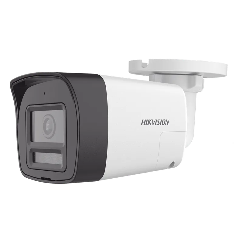 [Audio Bidireccional + Sirena & Estrobo + Dual Light + ColorVu] Bala TURBOHD 4K (8 Megapixel) / Lente 2.8 mm / 30 mts IR EXIR + 20 mts Luz Blanca / Micrófono y Bocina Integrado / Exterior IP67 / Metal / dWDR HIKVISION DS-2CE16U0T-LXTS