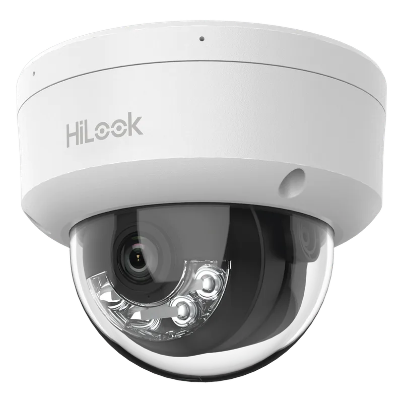 [Dual Light] Domo IP de 2 Megapixel (1080p) / Lente 2.8 mm / 20 mts IR + 15 mts Luz Blanca / Micrófono Integrado / ACUSENSE Lite / Uso en interior / PoE / dWDR / H.265+ / ONVIF HiLook by HIKVISION IPC-D120HA-LUC