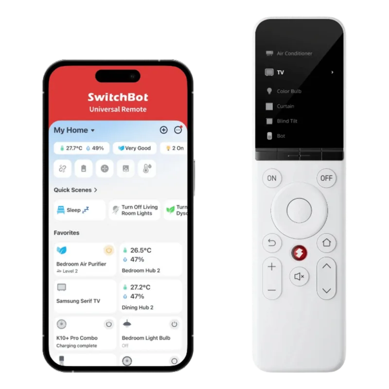 Control Remoto Universal IR / Pantalla LCD / Conexión WiFi + BLE / Compatible Matter / Alcance 120 m (393.7 ft) / 2000 mAh / Hasta 6 Meses Autonomía SWITCHBOT SWITCHBOTUNIREM