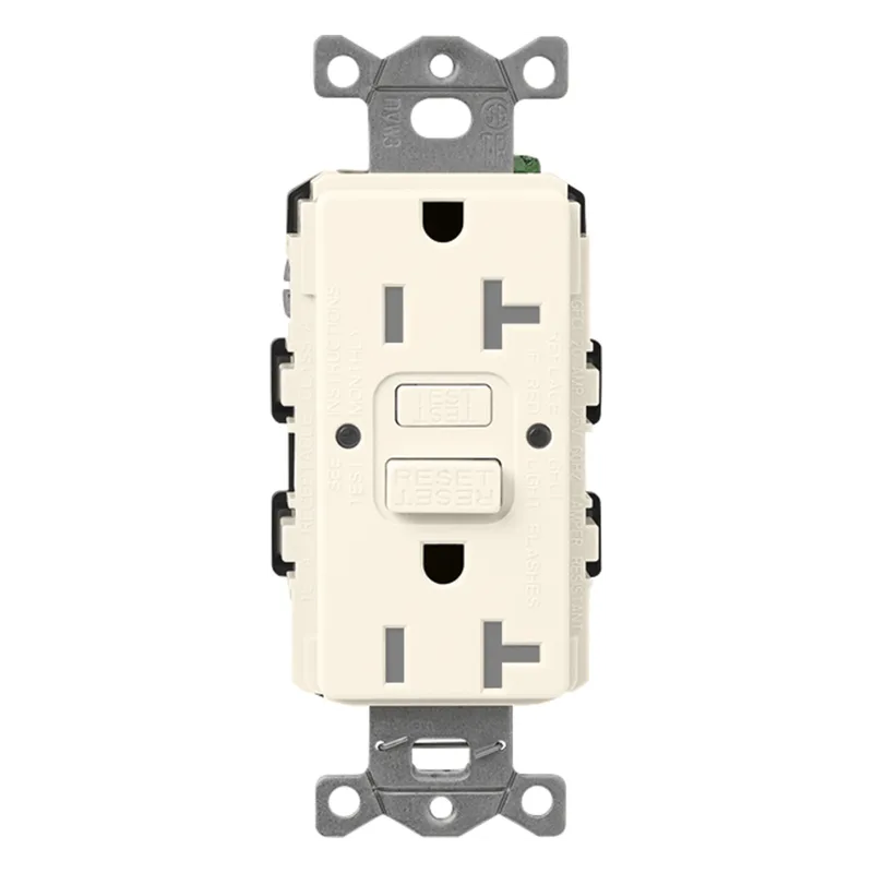 Contacto GFCI Claro 15 A/125 V con autoprueba y protección contra manipulación, color biscuit LUTRON ELECTRONICS SCR15GFSTBI