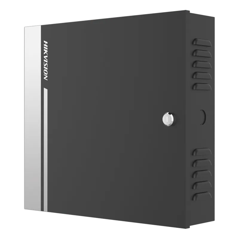 Controlador de Acceso para 1 Puerta y 2 Lectores Wiegand o RS485 / Incluye Gabinete y Fuente de Alimentación 12Vcc/8A / Soporta Batería de Respaldo / Wiegand y RS-485 / 10,000 Tarjetas HIKVISION DS-K2811