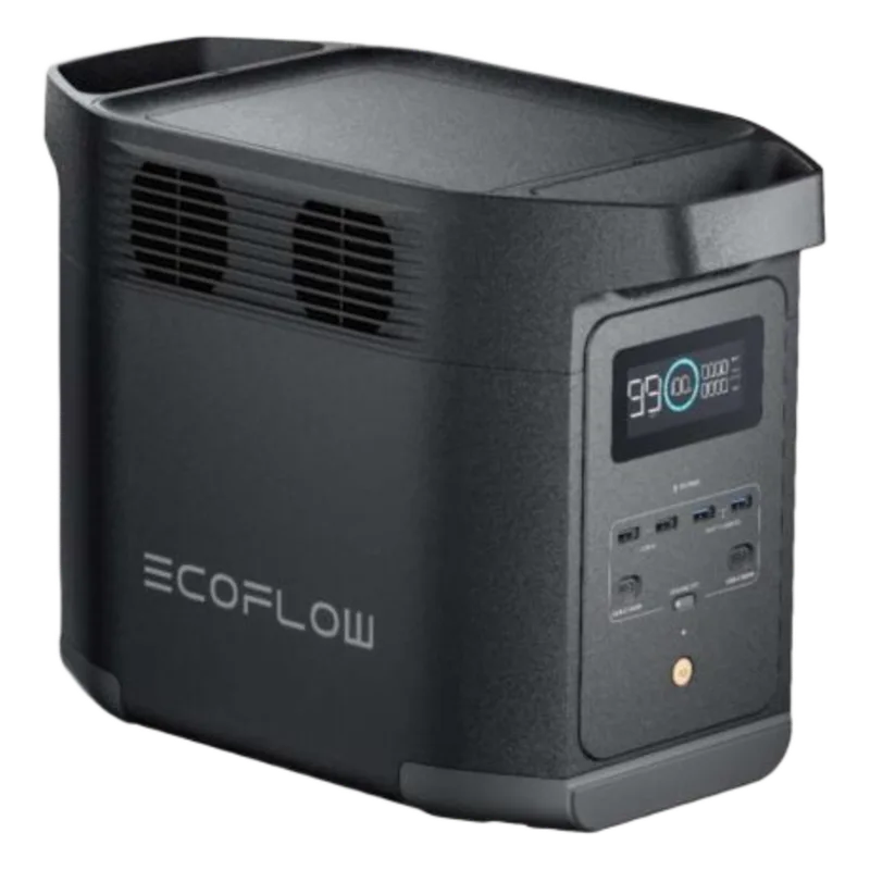 Estación de Energía Portátil de 980Wh Litio LFP / 10 Puertos AC 500 W (Max. 1000W) / 2 USB-C 100W / Cargador de Coche 10A a 12.6V / Conectividad WiFi y Bluetooth (App) / Carga Solar 500W Max. ECOFLOW E980