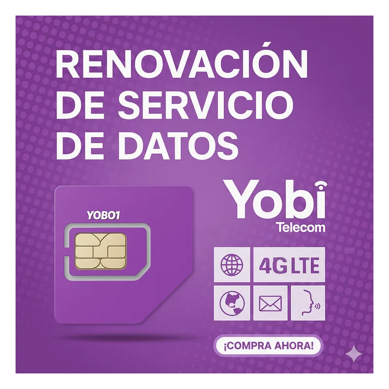 Renovación de plan anual de servicio de 5GB para SIM Yobi (No incluye SIM) RENO5GBYOBI