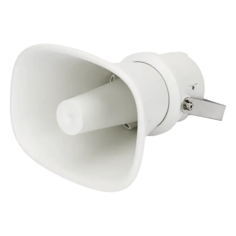 Altavoz Tipo Trompeta | 5 Watts - 30 Watts | Color Blanca | 100 V / 70 V | Material ABS | IP65 | Requiere amplificador HIKVISION DS-QAE0330G1T-V