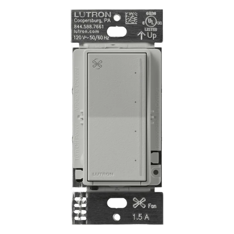 Control de ventilador de pared táctil de 4 velocidades para ventilador de techo tipo paleta, Pebble, RadioRA 3 LUTRON RADIORA 3 RRSTANFPB