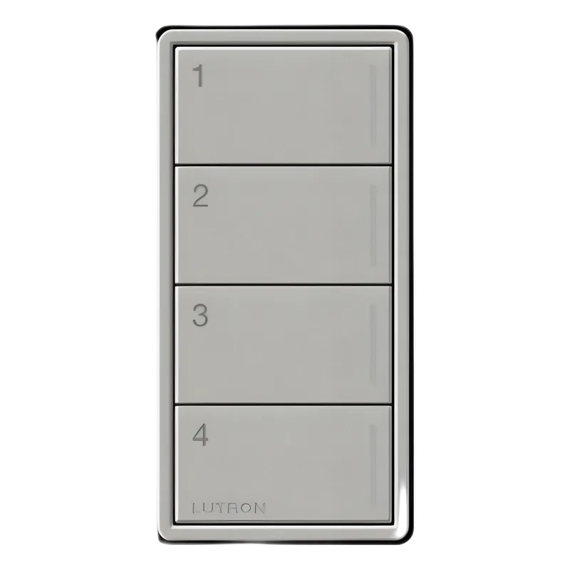 Botonera Sunnata de pared con 4 botones para escenas, comunicación RF Clear Connect 2.4 GHz, sistema RadioRA 3 LUTRON RADIORA 3 RRSTW4BPB