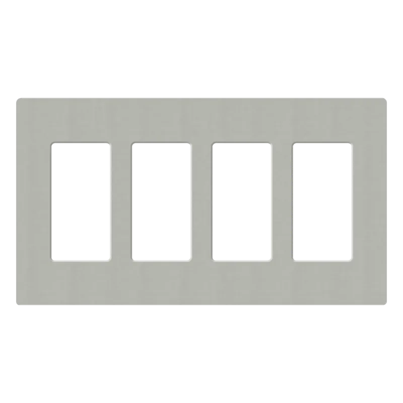 Placa de pared de 4 espacios sin tornillos visibles para atenuadores y controles Lutron Maestro, Diva, Pico y Skylark LUTRON ELECTRONICS SC4PB
