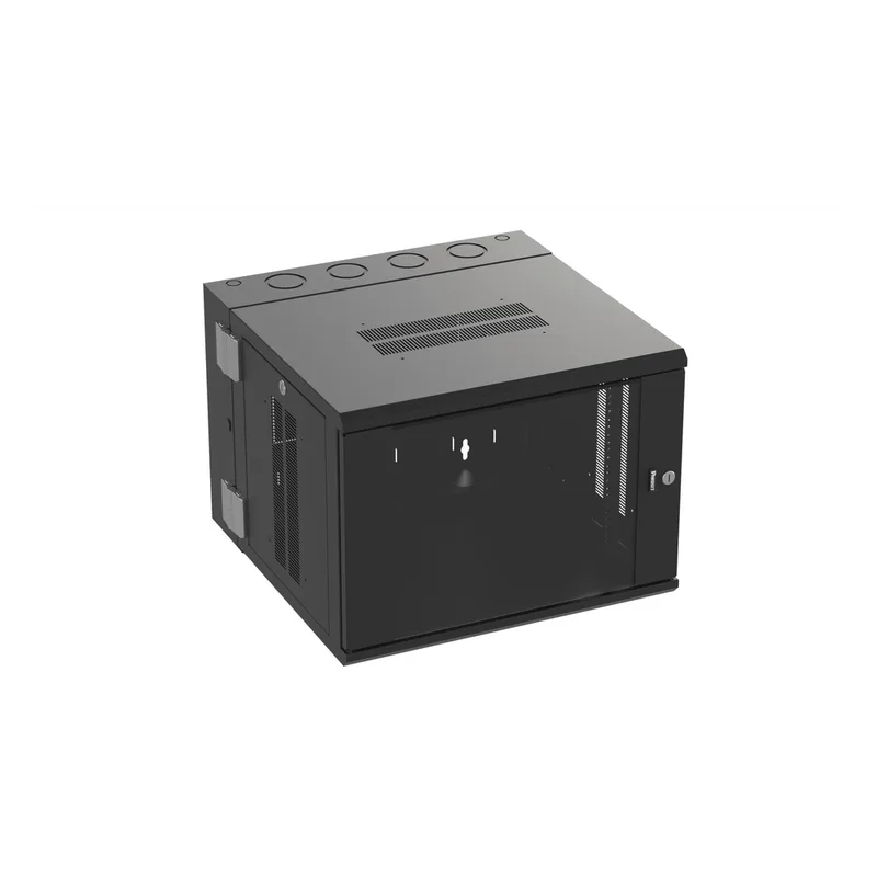 Gabinete PanZone de Montaje en Pared, de 19in, Puerta con Ventana de Seguridad, 9 UR, 635mm de Profundidad, Color Negro PANDUIT PZWMC9W