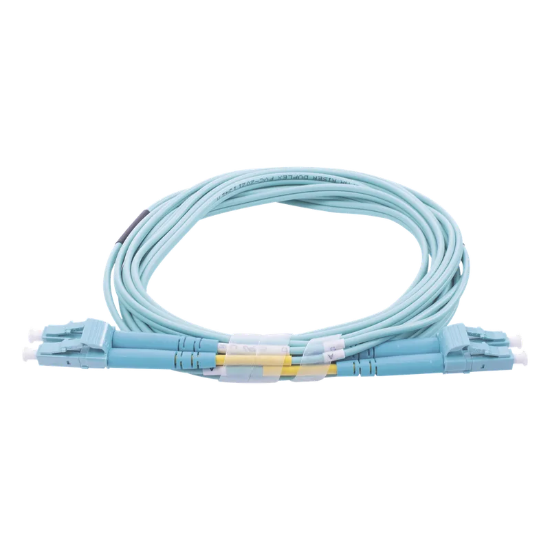 Jumper de Fibra Óptica Multimodo OM3 50/125 LC-LC OFNR (Riser), 2.0 mm, Dúplex, Aqua, 20 Metros (65.62 Pies) LINKEDPRO BY EPCOM LPFOM3LCLCR20