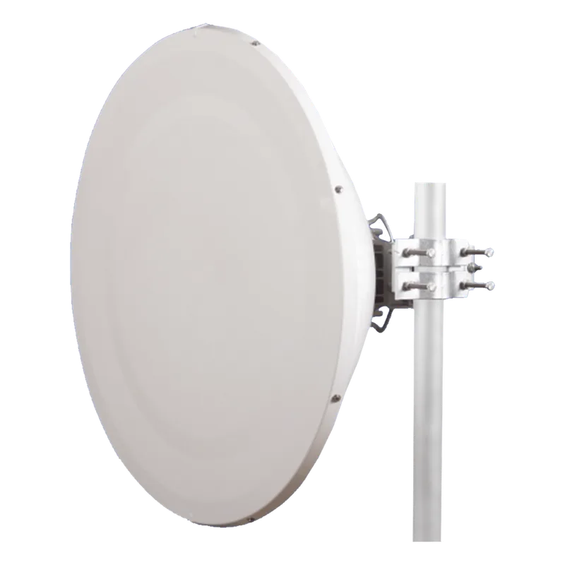 Antena direccional Alto Rendimiento / Parábola profunda para mayor aislamiento al ruido /4 ft / Guía de onda para radio B5x y C5x / Ganancia de 35 dBi / Soporte de acero inoxidable / Polaridad en 90 ° y 45 ° / Incluye montaje. JIROUS JRC35DMCB5X