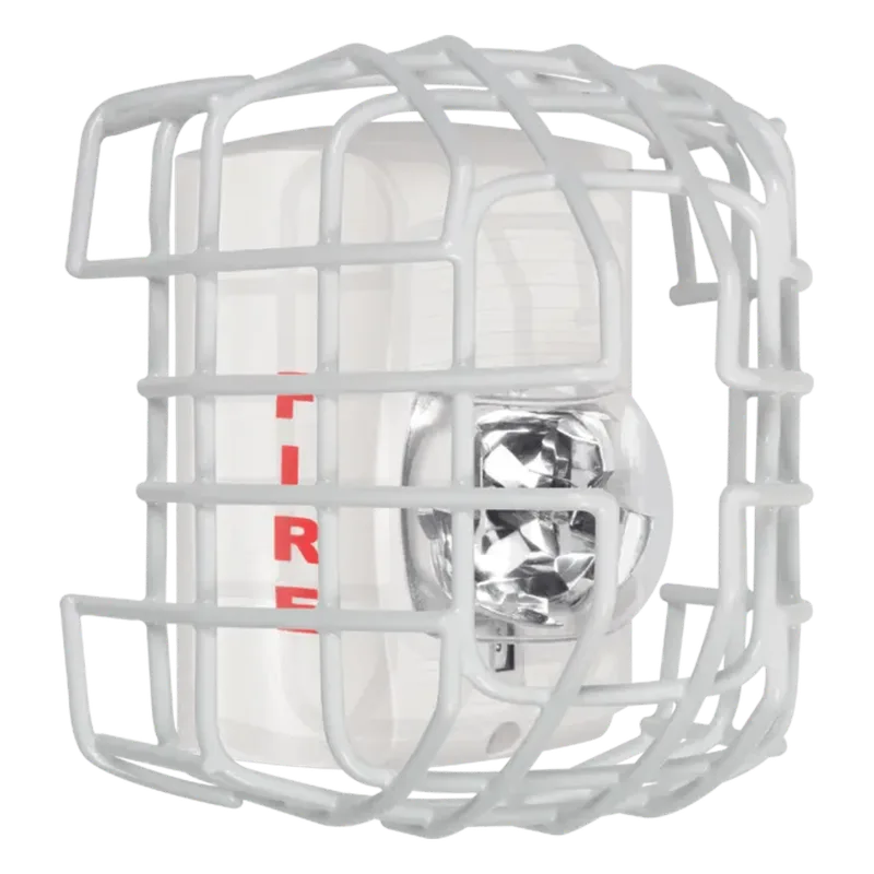 Protector De Rejilla Anti Vandalismo Y Golpes Accidentales, Color Blanco, Para Sirenas/Estrobos/Bocinas System Sensor, Montaje En Superficie, 7.49"Altox6.74"Anchox6.09"Profundidad STI STI-9708