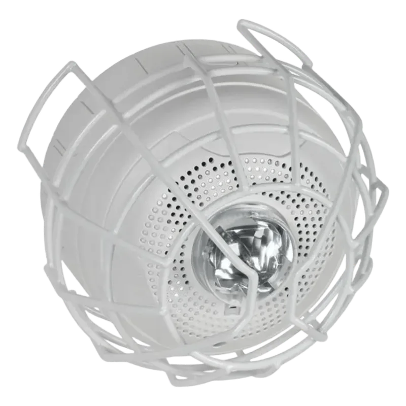 Protector De Rejilla Anti Vandalismo Y Golpes Accidentales, Color Blanco, Para Sirenas/Estrobos/Bocinas System Sensor, Montaje en Superficie en Techo, 8.55"Altox8.55"Anchox6.23"Profundidad STI STI-9714