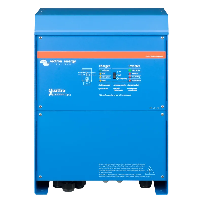Quattro 48/10000/140-100/100 230V / Inversor Cargador de Onda Pura / Entrada 48 Vcc / Salida 8000 W 230 Vca 60 Hz (L-N) VICTRON ENERGY QT48/10000/230V