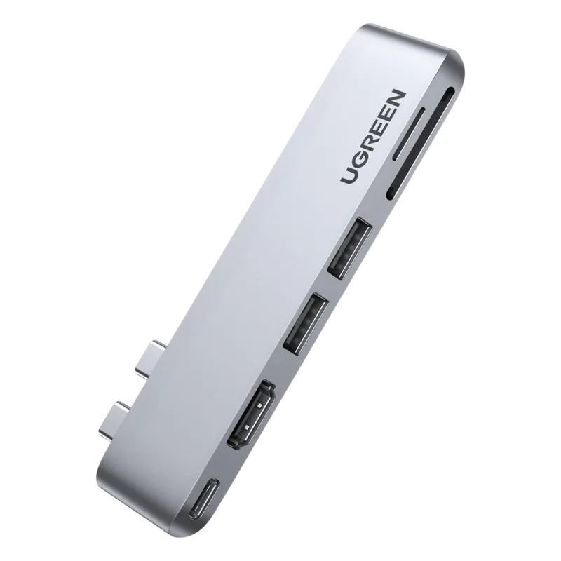 Hub USB-C 6 en 1 / 2xUSB-A 3.0 (5Gbps) / HDMI 4K@30Hz / Puerto PD 100W / Lector SD+MicroSD / Aluminio / Compatible Thunderbolt 3 / Compacto 110x29x8.5mm UGREEN 80856