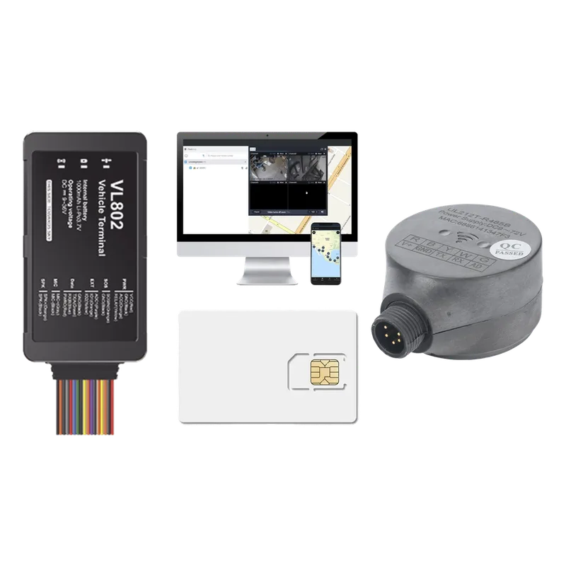 Kit localizador vehicular / 4G LTE / BLE / RS485 / Audio dos vias (requiere accesorios) / incluye SIM500MB2Y, Plataforma EPCOMGPSCODE y UL212 Sensor ultrasonico JIMIIOT VL802KITFUEL