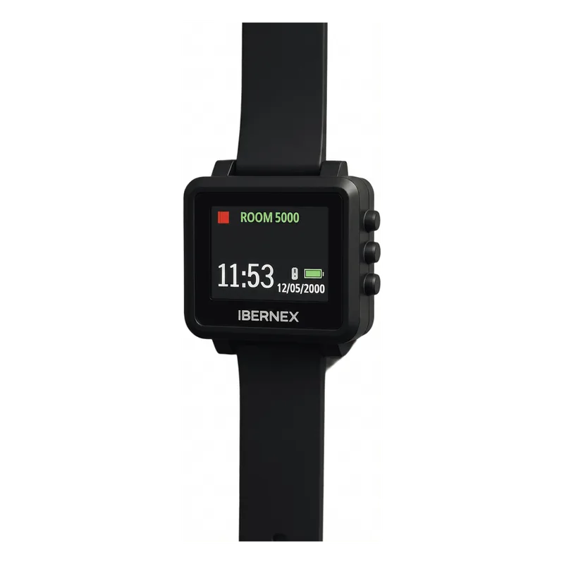 Reloj Receptor Inalámbrico de Muñeca / Display LCD a Color / Batería Recargable / Indicación Visual y Acústica de Alarmas / Almacena hasta 3000 Caracteres / Conexión Inalámbrica por Radiofrecuencia IBERNEX NX8832