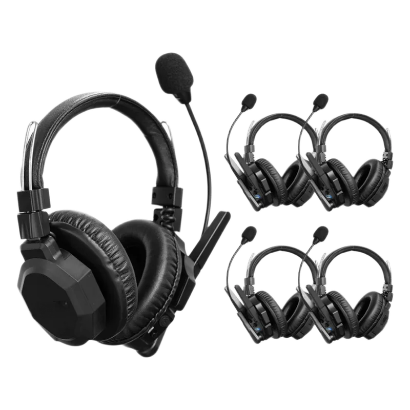 Intercomunicador Inalámbrico Binaural / Cancelación de Ruido IA / Rango 500 m (1640 ft) / Bluetooth / Batería 1050mAh / Resistente a Lluvia / Kit 5 Unidades TXPRO TXMAX5