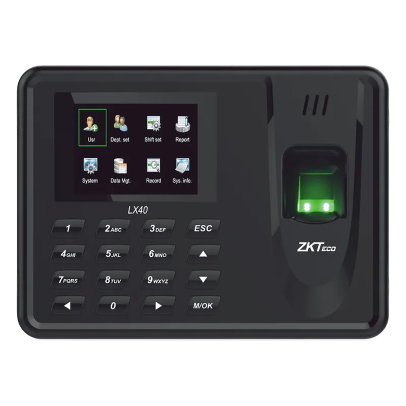 Terminal de Asistencia / Huella Digital / 500 Huellas / Reportes Excel por USB / Sin Software / Solo Idioma Inglés ZKTECO LX40ZI