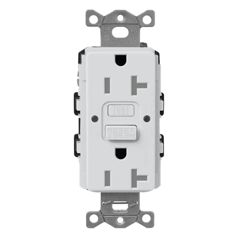 Tomacorriente GFCI de autoprueba, resistente a manipulaciones, 15 A, 125 V, NEMA 5-15R, gris LUTRON ELECTRONICS CAR15GFSTGR