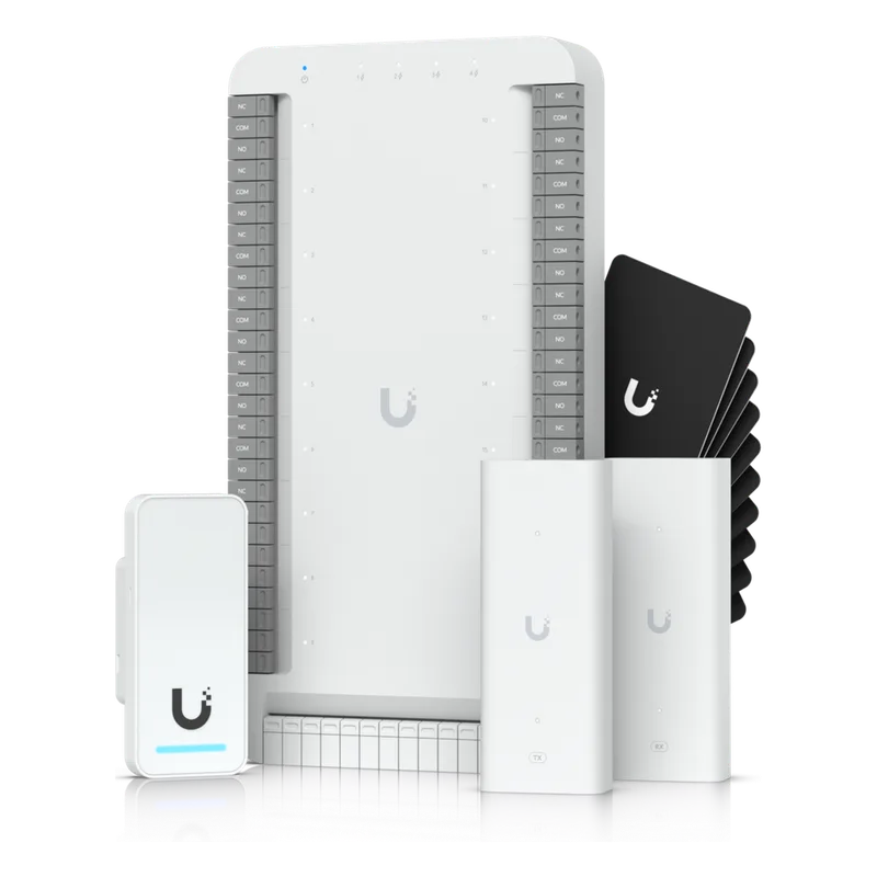 Kit de Inicio para Ascensor UniFi Access / PoE para Selección de Piso / Hasta 18 Pisos / Incluye Elevador Hub / G2 Lector / 2 Extensores PoE / 10 Tarjetas de Acceso / Interior y Exterior / NDAA Cumple Ubiquiti Inc UA-SK-ELEVATOR
