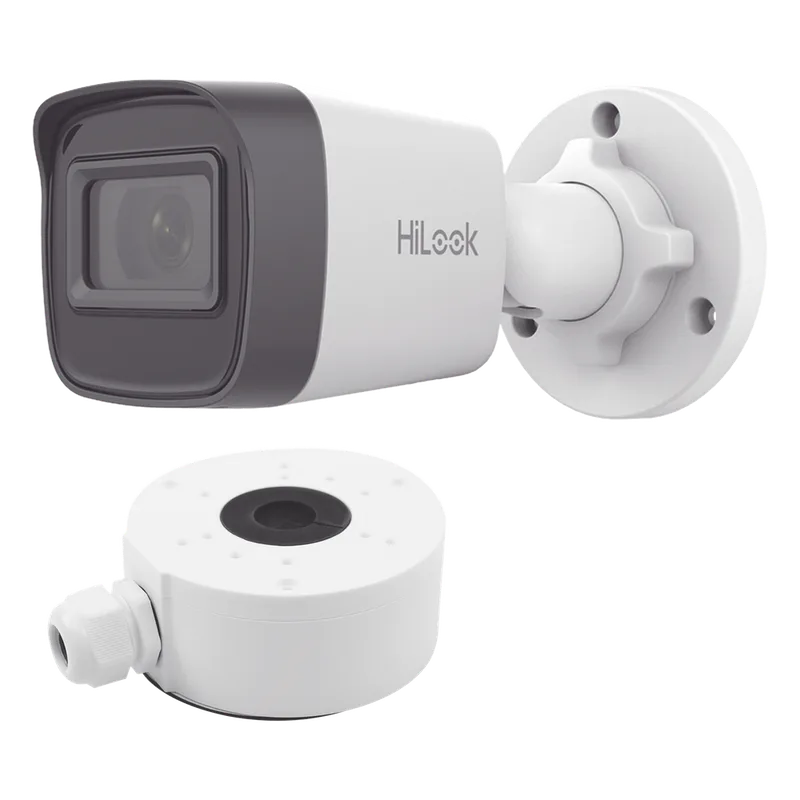 HiLook Series / Bala IP 4 Megapixel / 20 mts IR / Exterior IP67 / PoE / dWDR / Lente 2.8 mm + Caja de conexión DS-1280ZJ-XSP HiLook by HIKVISION IPC-B141H-C/XSP