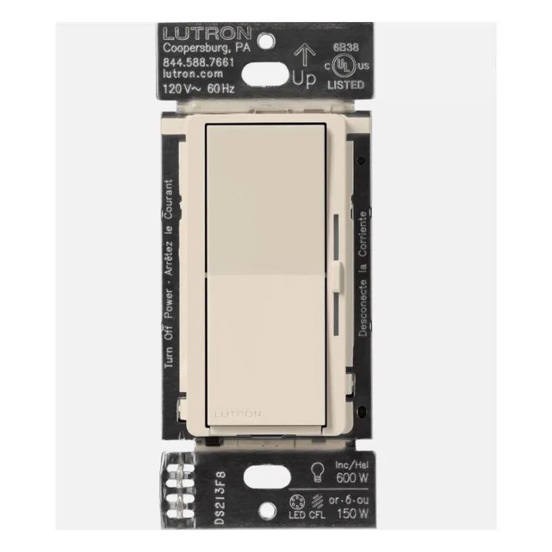 Atenuador de pared inalámbrico sin neutro, 150 W LED/CFL o 600 W incandescente/halógena, 120 V, para Caseta Wireless LUTRON ELECTRONICS DVRF6LLA