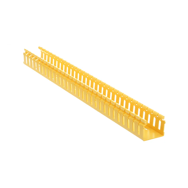 Canaleta Ranurada de PVC sin Tapa, Tipo H (Tapa Abisagrada), 2 in de Ancho, 2 in de Alto y 3048 mm de Largo, Color Amarillo PANDUIT H2X2YL10