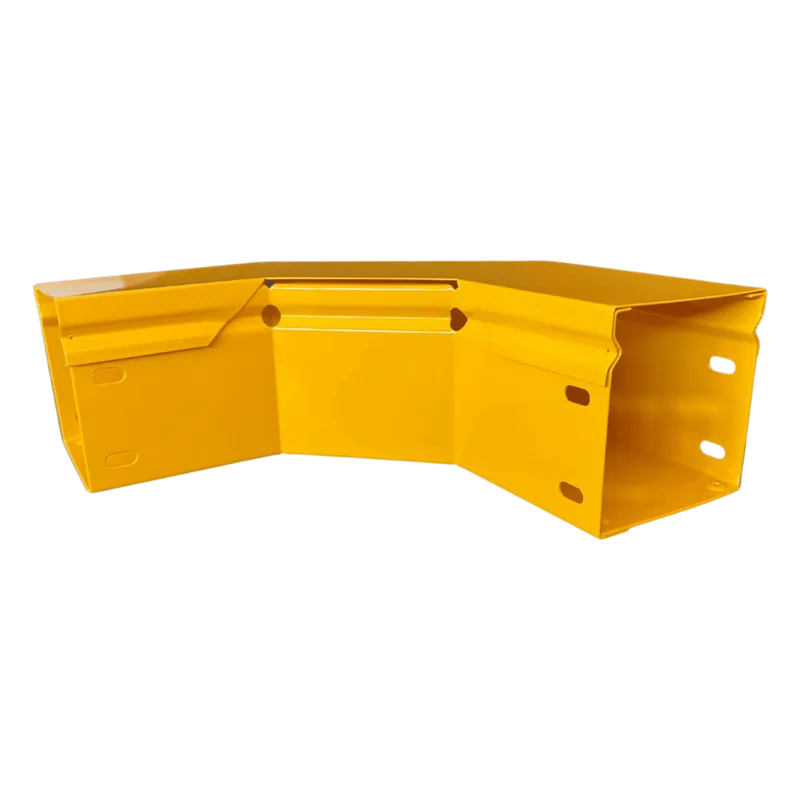 CHFIBER Curva Horizontal de 90° de Aluminio para Fibra Óptica, 4" de Peralte, 4" de Ancho y Radio de 8", con Pintura Epóxica Amarilla, Incluye Tapa, un Par de Coples y Tornillería CHAROFIL CHFBC904X4R8EPK