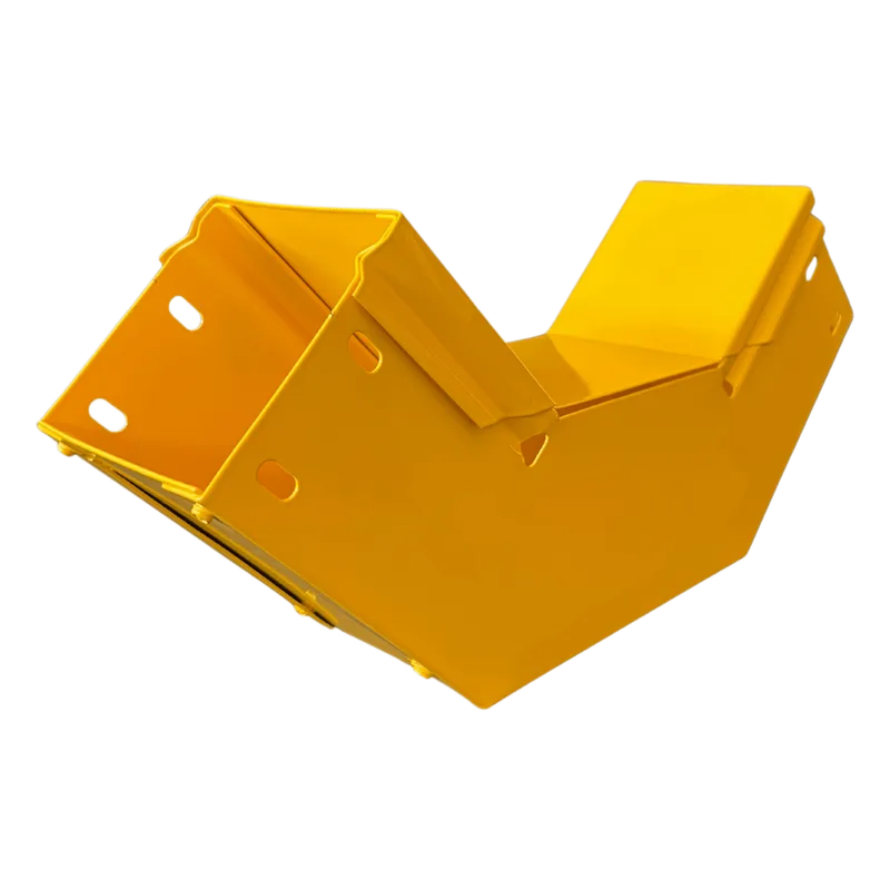 CHFIBER Curva Vertical Interior de 90° de Aluminio para Fibra Óptica, 4" de Peralte, 4" de Ancho y Radio de 8", con Pintura Epóxica Amarilla, Incluye Tapa, un Par de Coples y Tornillería CHAROFIL CHFBVI904X4R8EPK