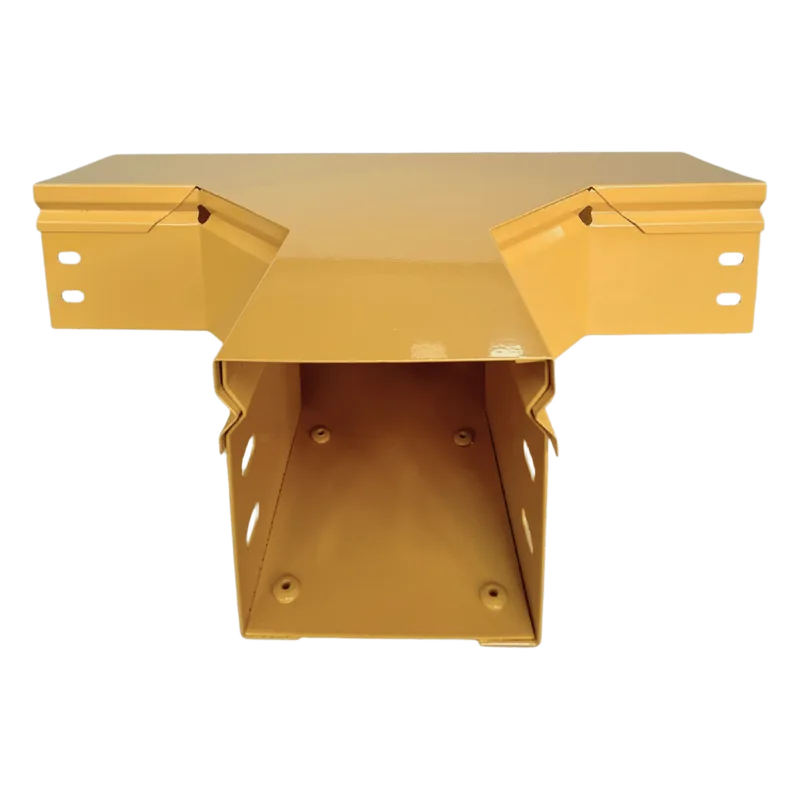 CHFIBER T Horizontal de Aluminio para Fibra Óptica, 4" de Peralte, 4" de Ancho y Radio de 8", con Pintura Epóxica Amarilla, Incluye Tapa, un Par de Coples y Tornillería CHAROFIL CHFBTH4X4R8EPK