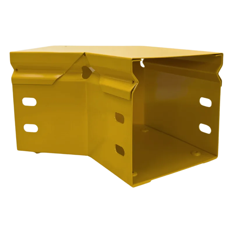 CHFIBER Curva Horizontal de 45° de Aluminio para Fibra Óptica, 4" de Peralte, 4" de Ancho y Radio de 8", con Pintura Epóxica Amarilla, Incluye Tapa, un Par de Coples y Tornillería CHAROFIL CHFBC454X4R8EPK
