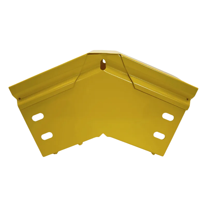 CHFIBER Curva Vertical Exterior de 45° de Aluminio para Fibra Óptica, 4" de Peralte, 4" de Ancho y Radio de 8", con Pintura Epóxica Amarilla, Incluye Tapa, un Par de Coples y Tornillería CHAROFIL CHFBVE454X4R8EPK