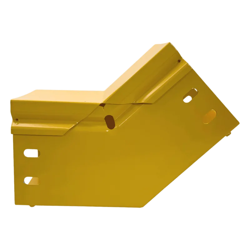 CHFIBER Curva Vertical Interior de 45° de Aluminio para Fibra Óptica, 4" de Peralte, 4" de Ancho y Radio de 8", con Pintura Epóxica Amarilla, Incluye Tapa, un Par de Coples y Tornillería CHAROFIL CHFBVI454X4R8EPK