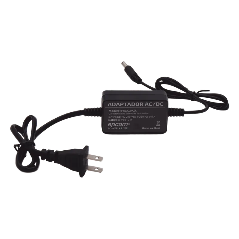 Adaptador 5 Vcc / 2A / UL / Voltaje de Entrada de 100-240 Vca / Para uso, solo en lectores biométricos de 5 Vcc de la marca ZK EPCOM POWERLINE P5DC2AZK