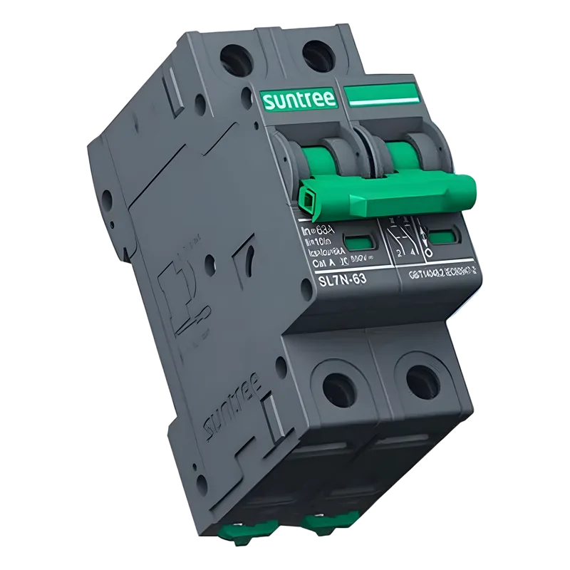 Protección Térmica/ Interruptor 2P, 40 A, Corriente Directa 800 Vcc para Aplicación Fotovoltaica Montaje Riel DIN SUNTREE SL7N63C40/2P